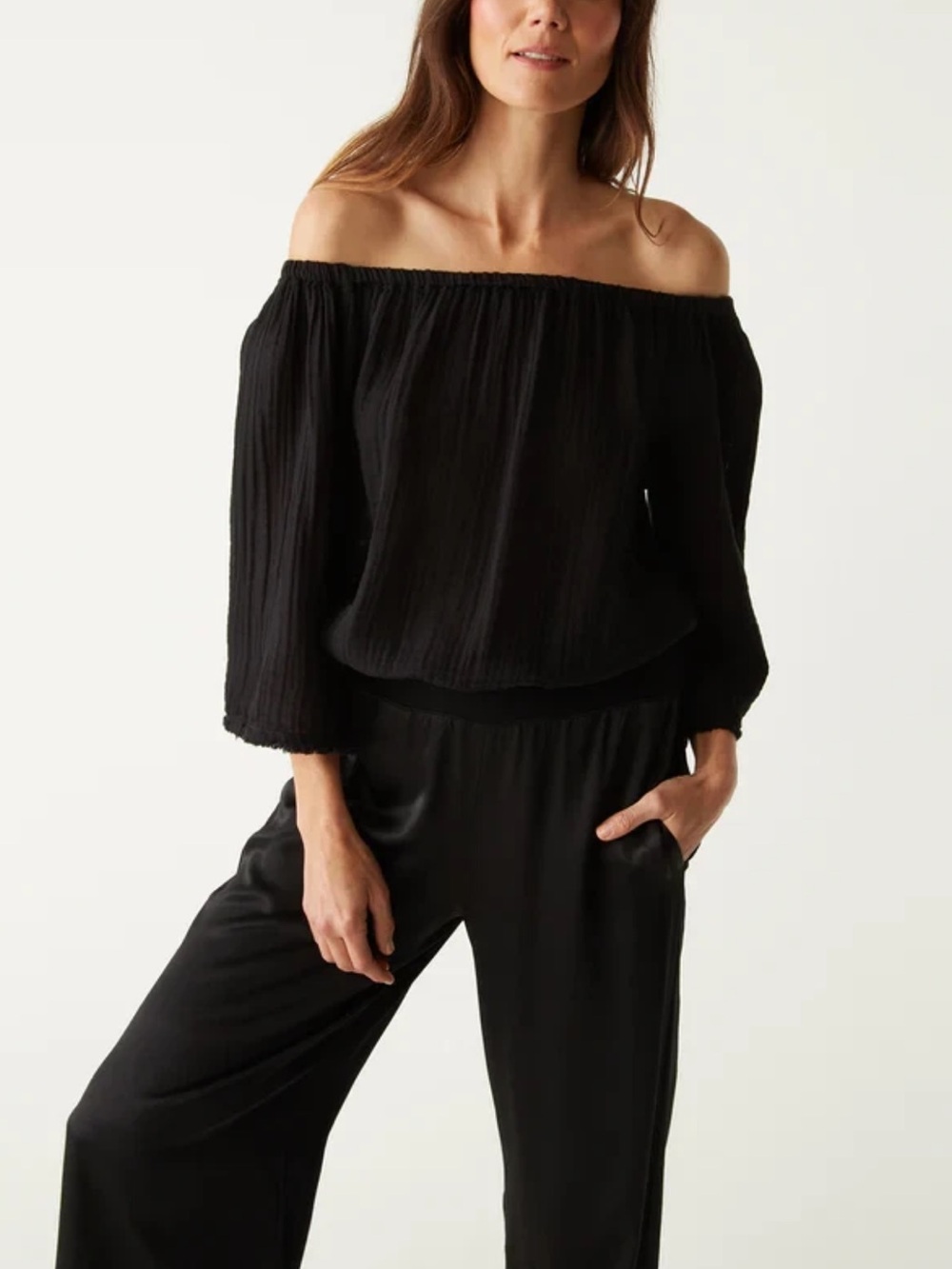 Michael Stars Gauze off the Shoulder Blouse